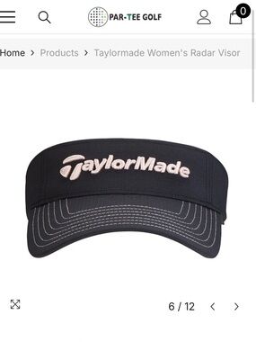 BNWT TaylorMade Black Visor with Light Pink Embroidered Logo